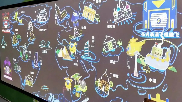 霍格沃茲墻在展廳中的使用效果展示