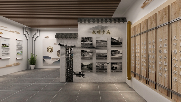 鄉村振興展廳的展陳設計效果